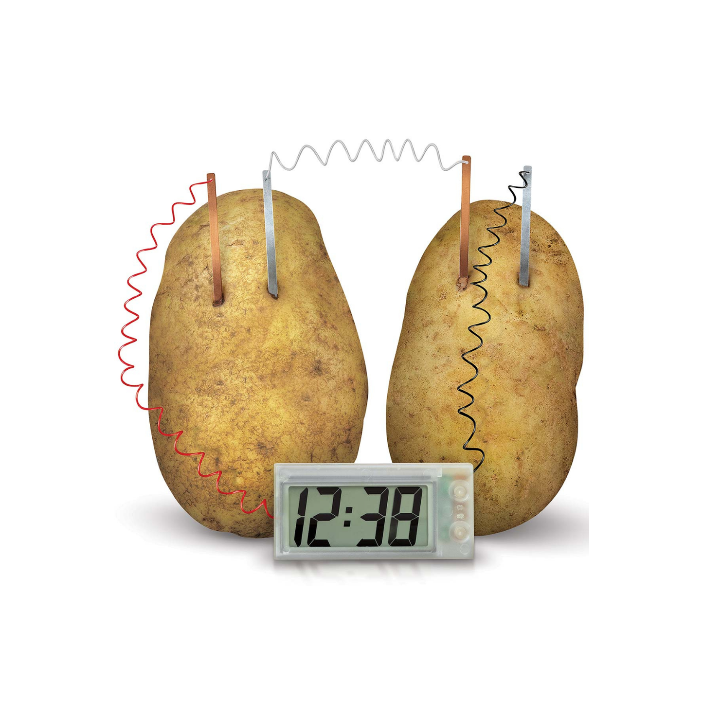 Set de ciencia y experimento crea un reloj con papas