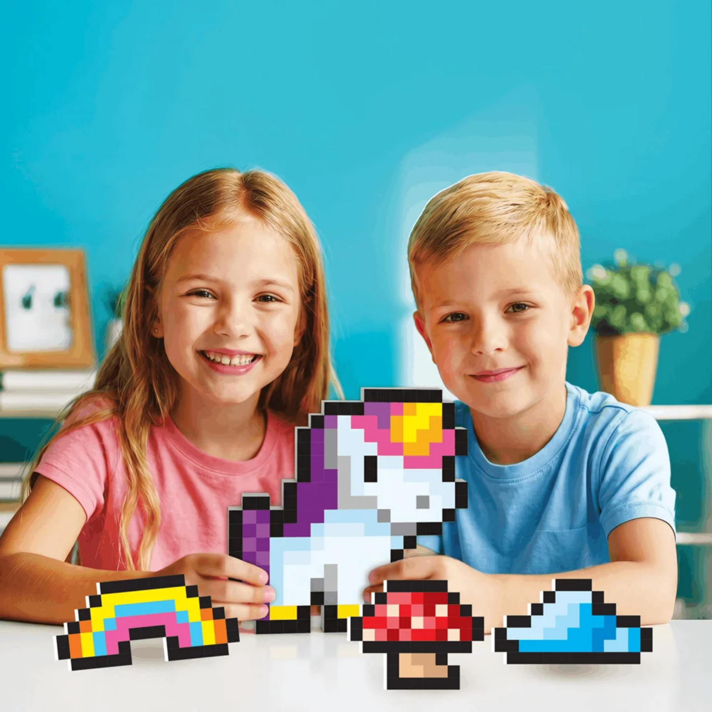 Set crea figuras con stickers modelo unicornio Pixoeasy