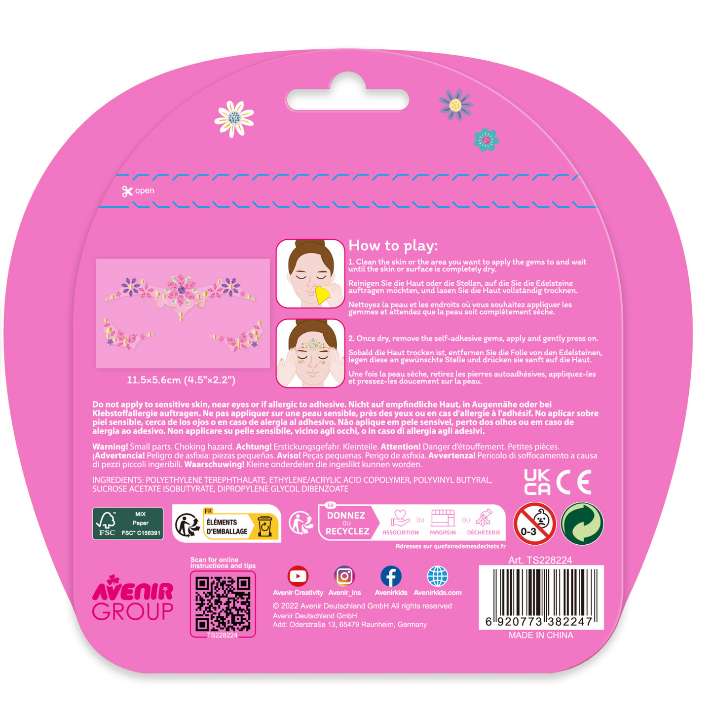 Stickers gemas faciales modelo flores