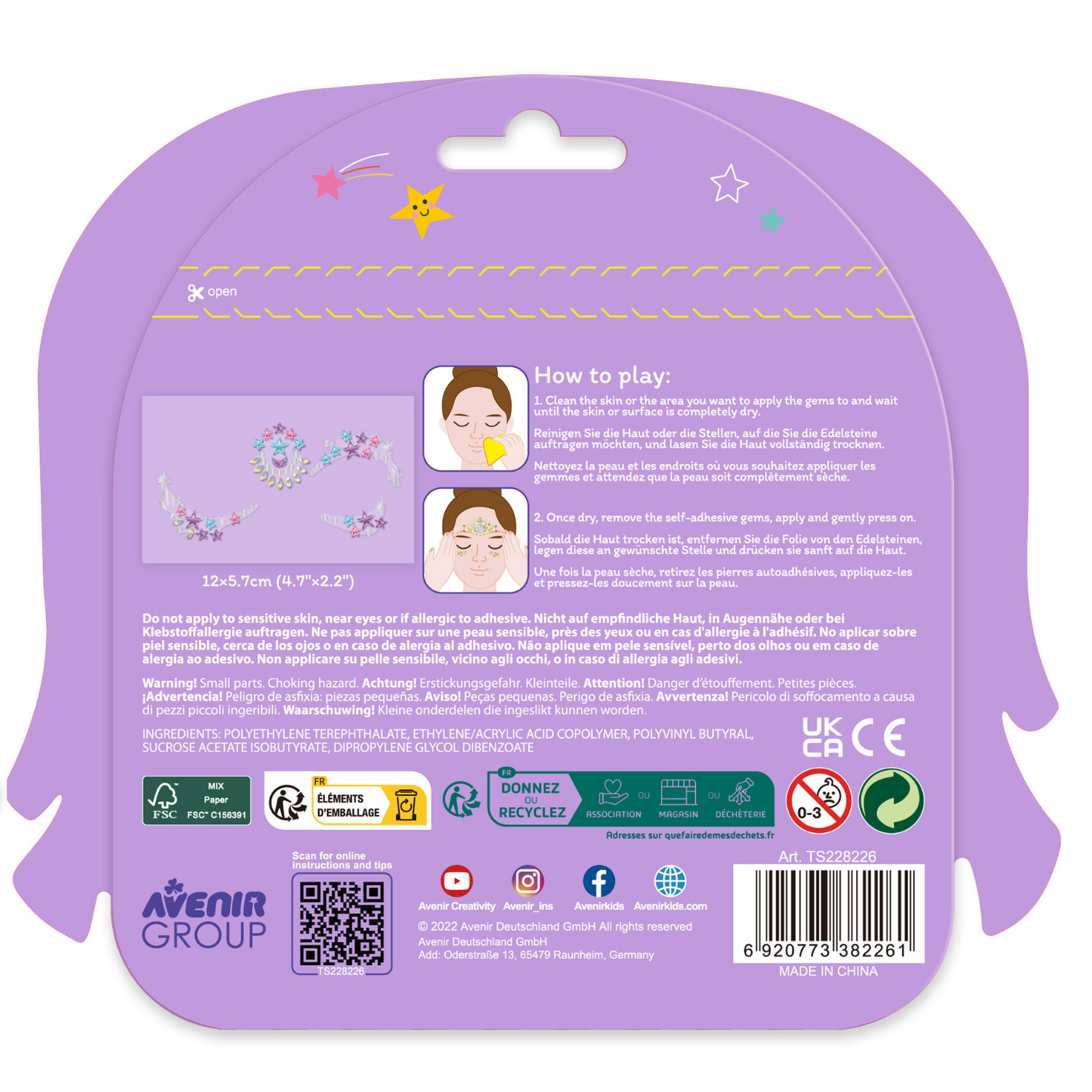 Stickers gemas faciales modelo estrella