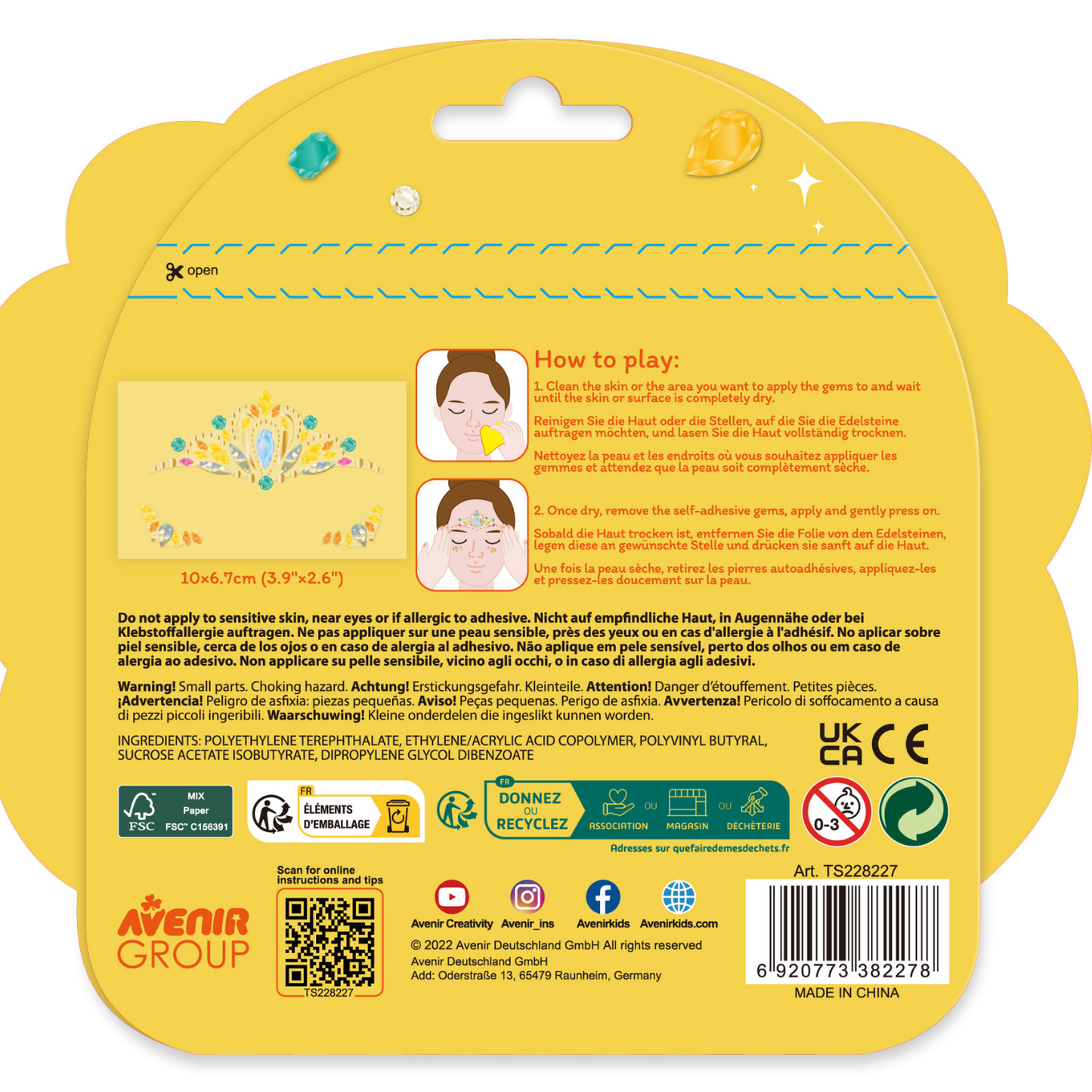 Stickers gemas faciales modelo corona