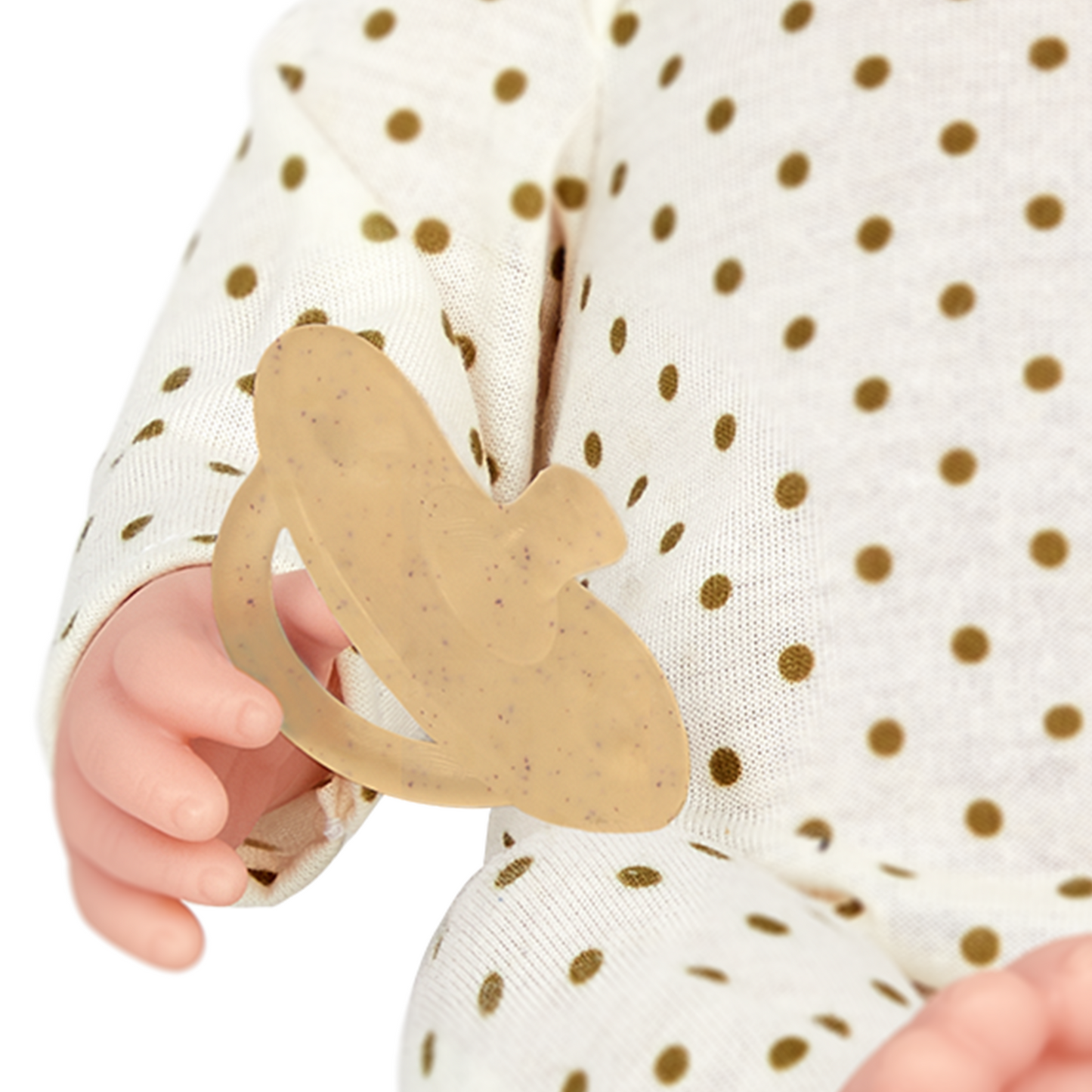 Muñeco bebé con gorro crema y ojos marrones - modelo #1 nuevo