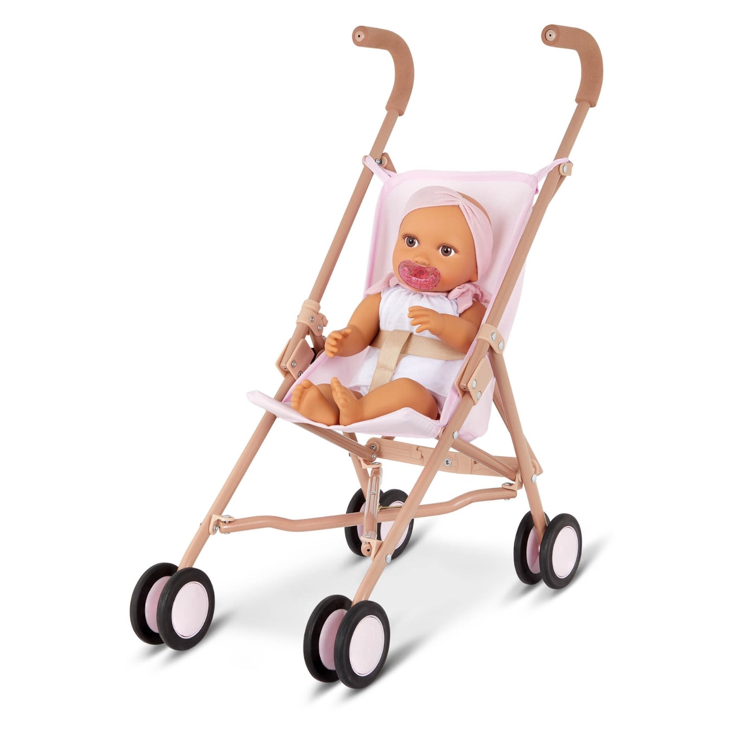 Muñeco bebé con vincha rosa y lazos rosas - modelo #2 nuevo