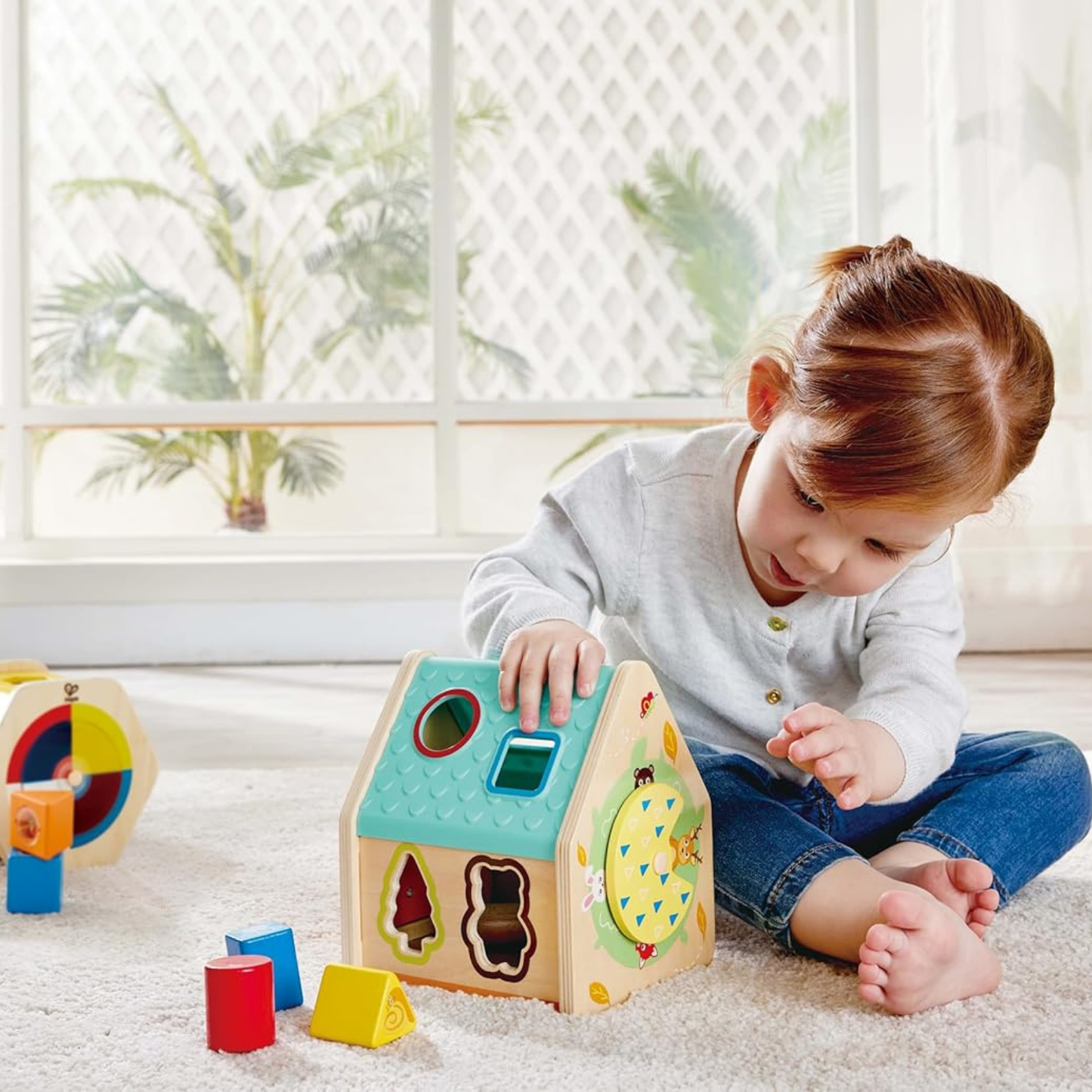 Casa para insertar figuras de animales de madera 09 piezas