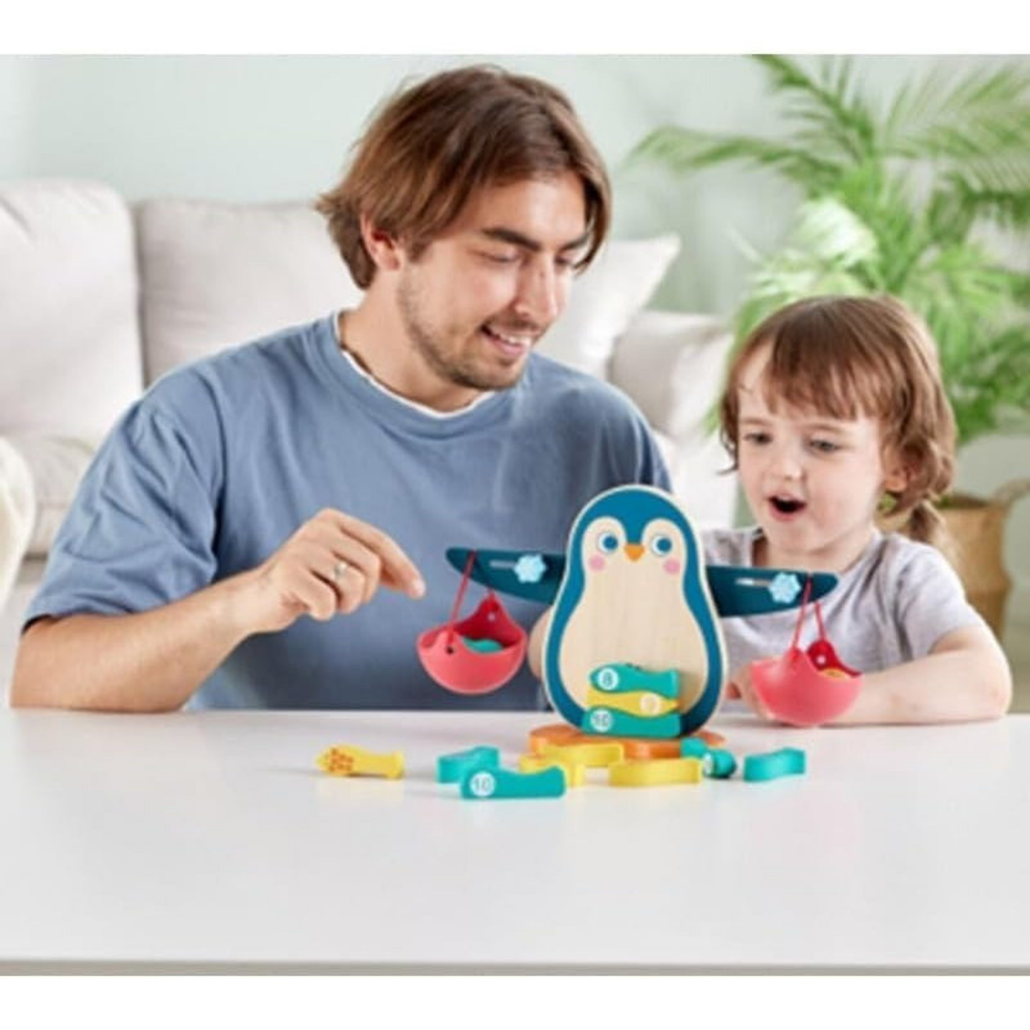 Balanza de madera modelo pingüino 10 piezas Play Essentials