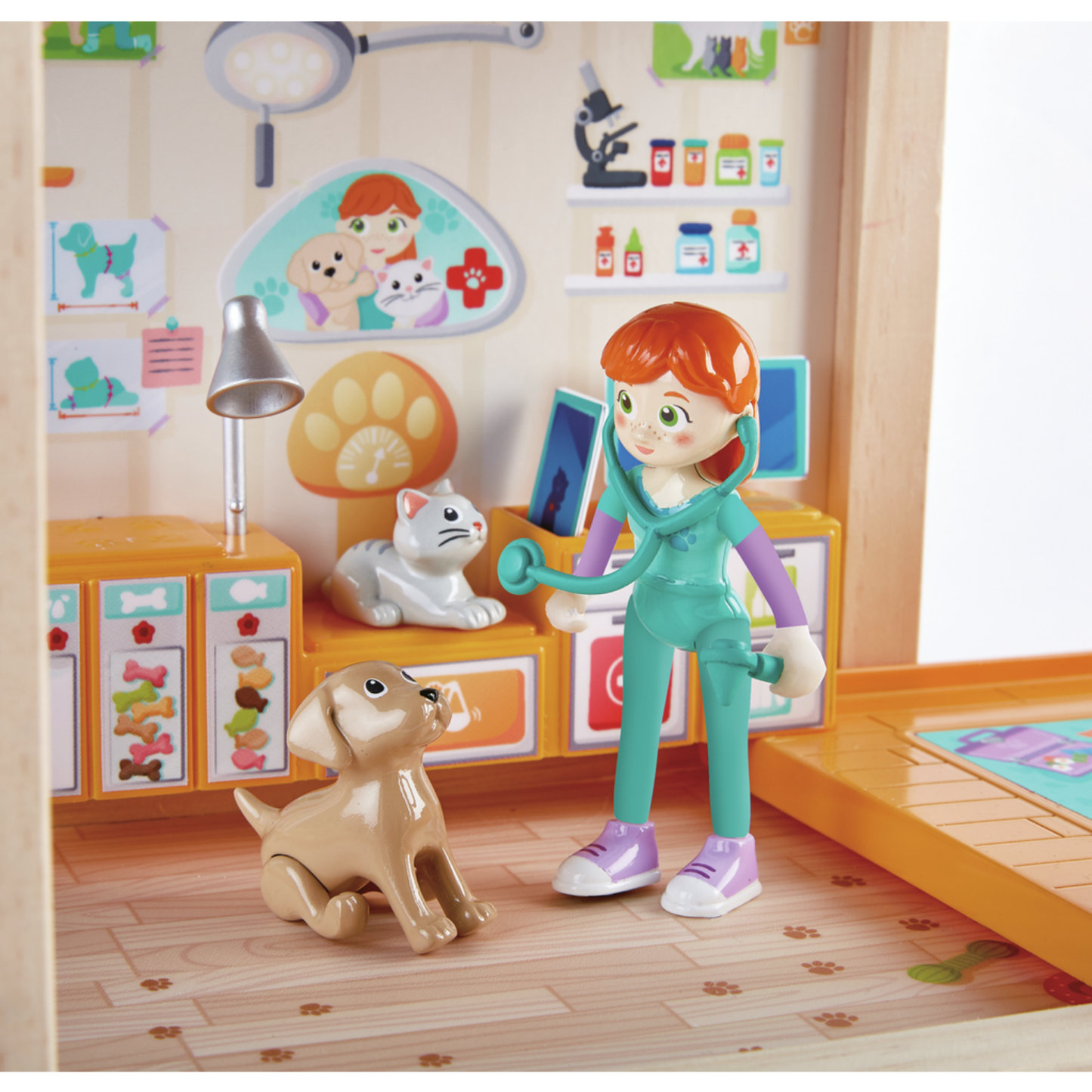 Set de veterinario "amigos peludos" de madera 31 piezas