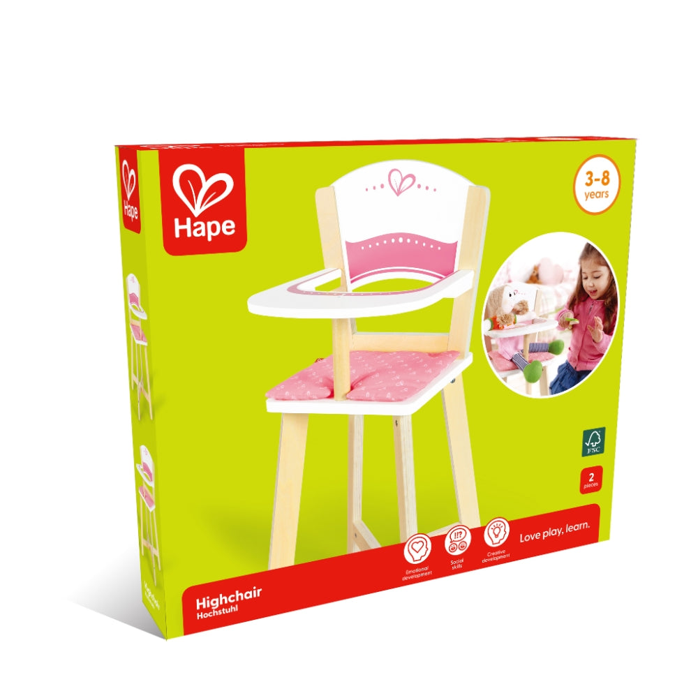 Silla de comer de madera para muñecos