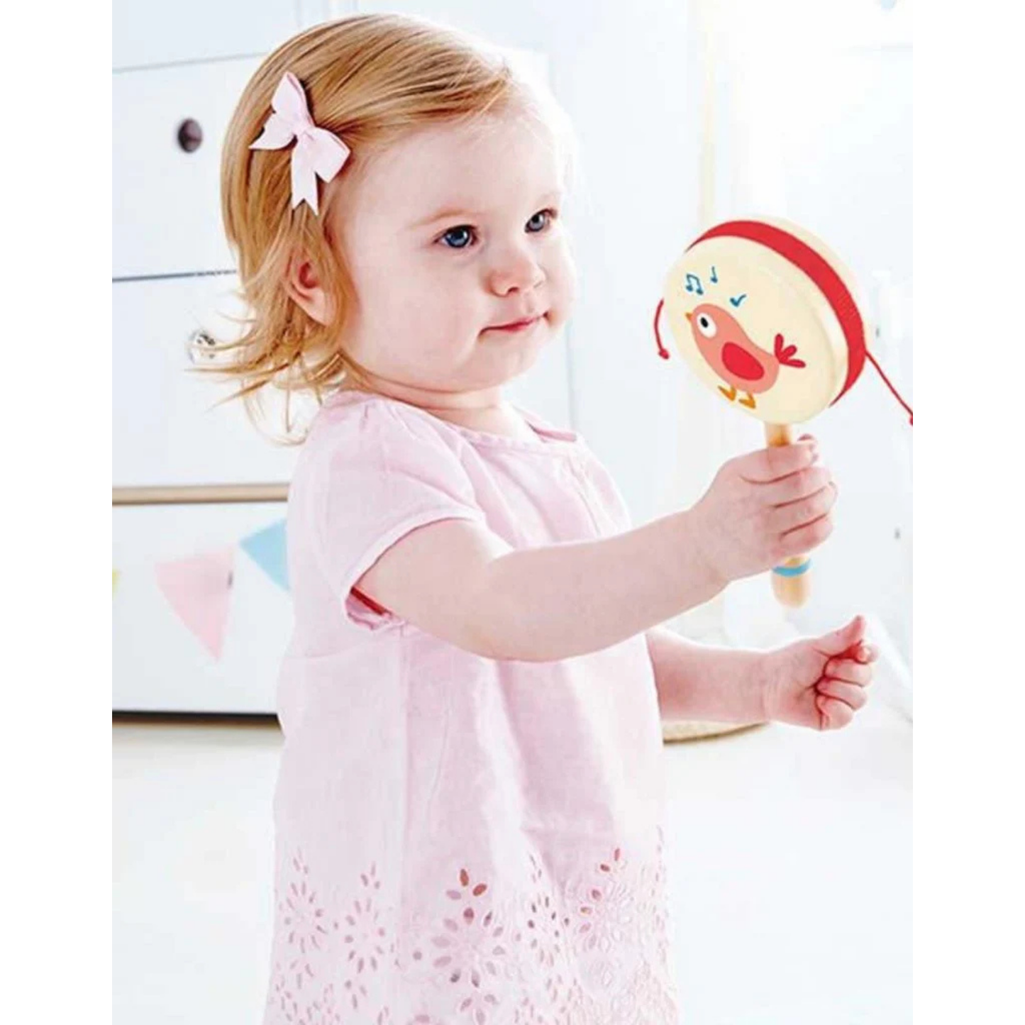 Tamborcillo de madera modelo ave