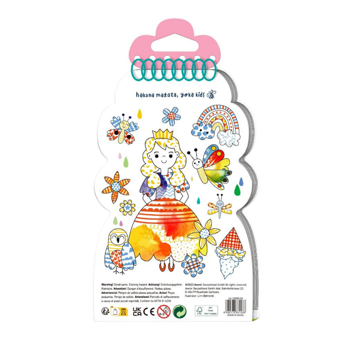 Libro para pintar con agua efecto acuarela travel size hadas