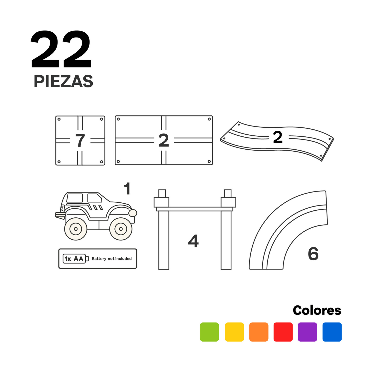 Imanix Set magnético pista de carrera 22 piezas