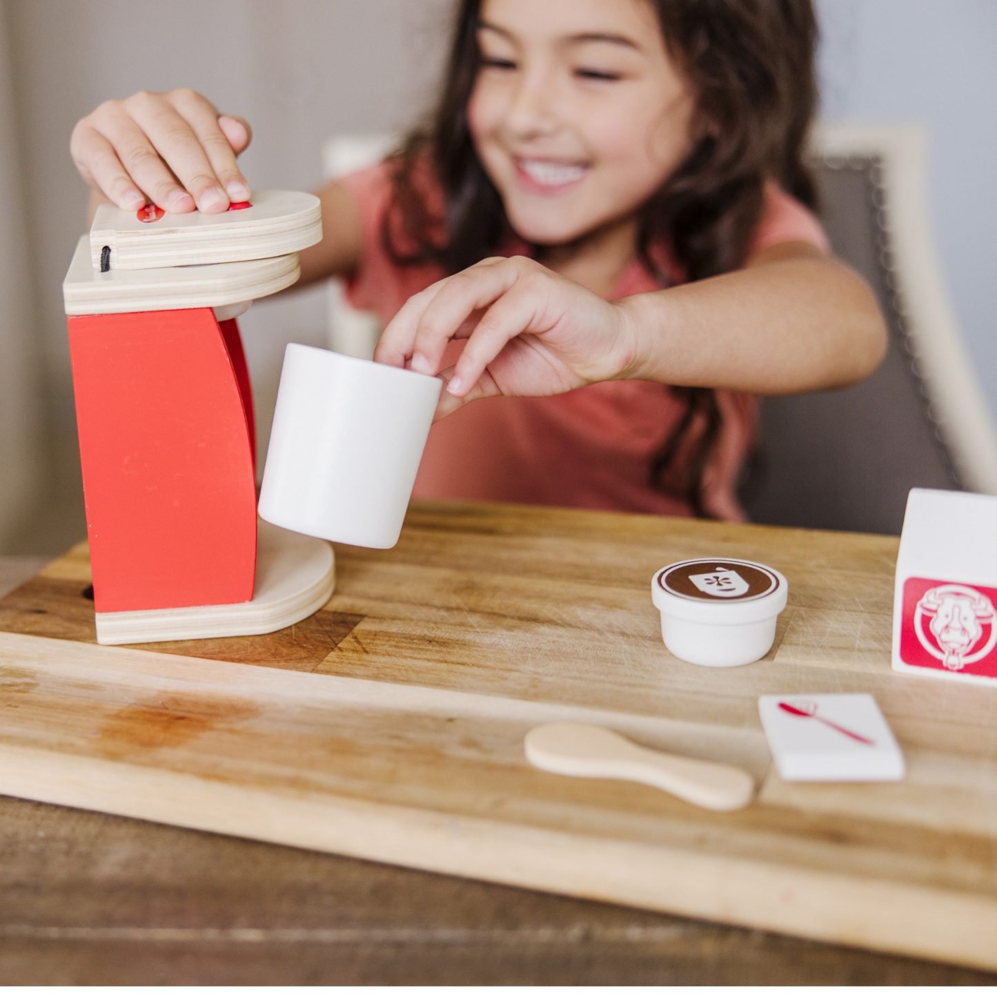 Cafetera de madera para dos 10 piezas