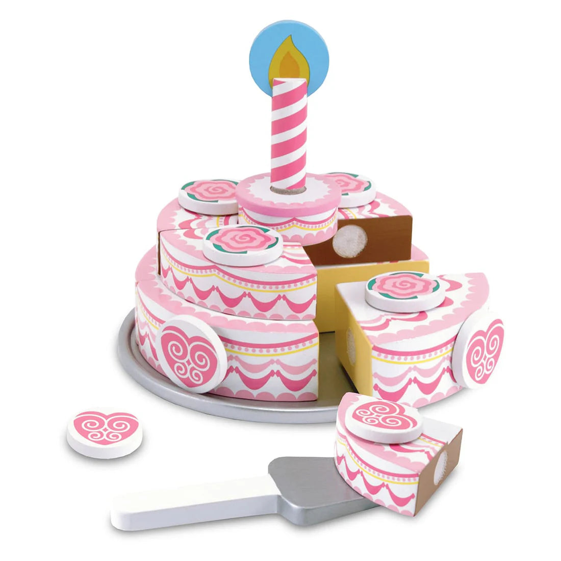 Torta cumpleaños de madera rosada