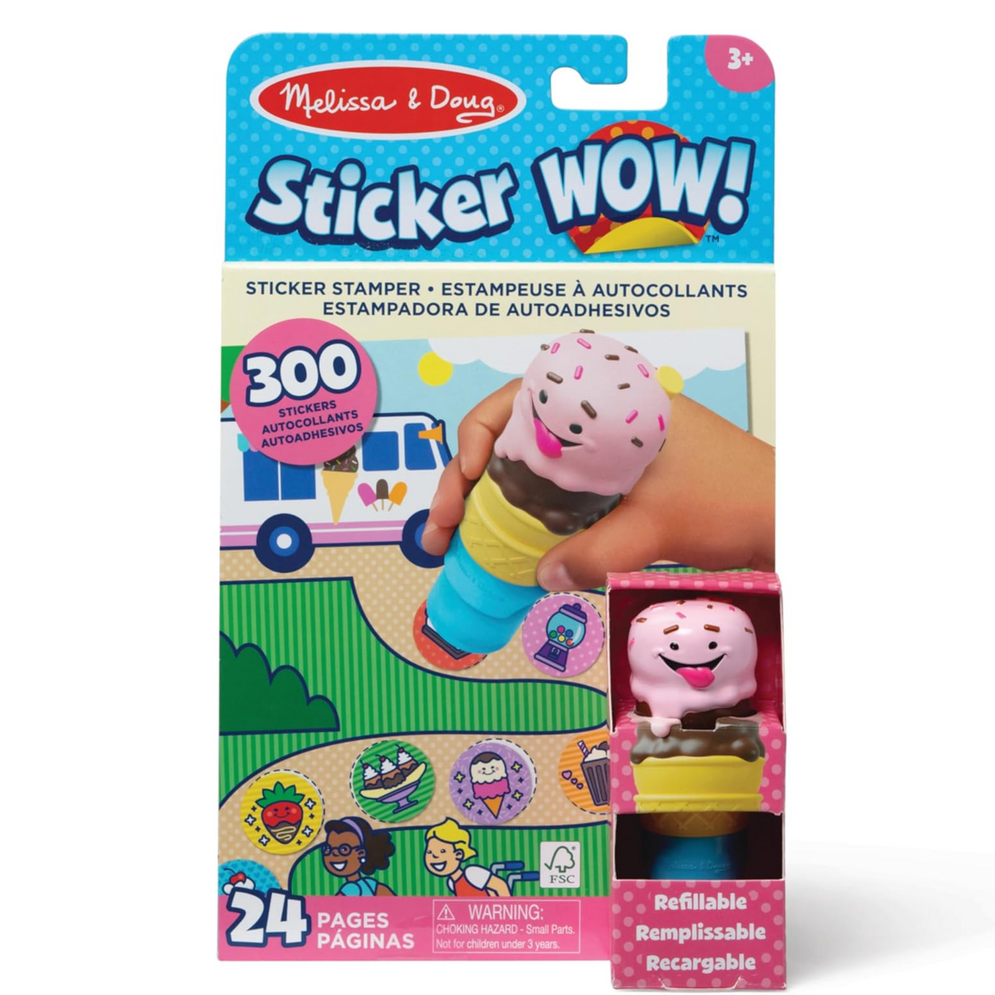 Sticker Wow estampador de 300 stickers modelo helados con cuadernillo