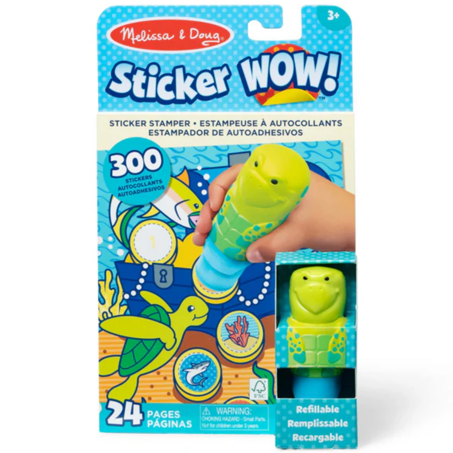 Sticker Wow estampador de 300 stickers modelo tortuga con cuadernillo