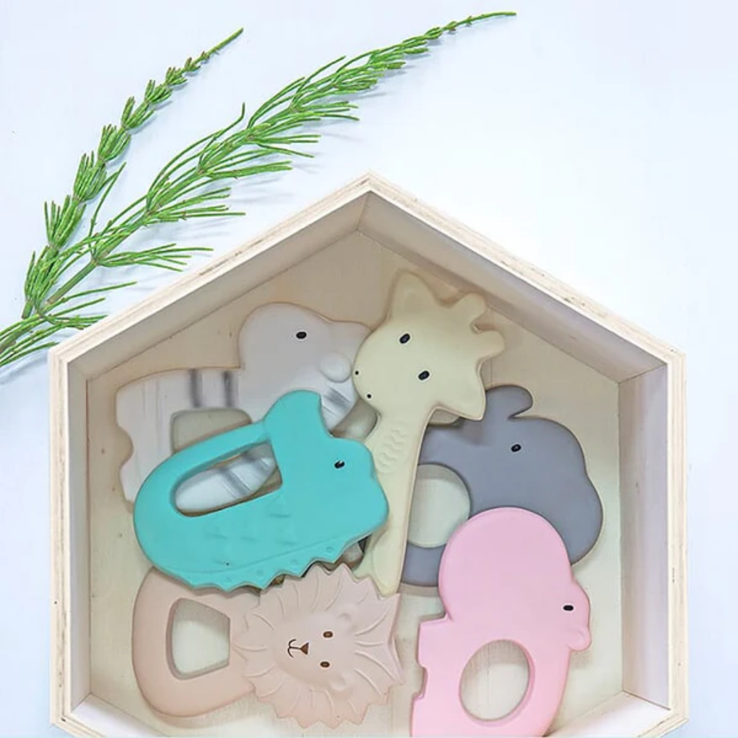 Tikiri juguete mordedor plano caucho natural modelo cocodrilo