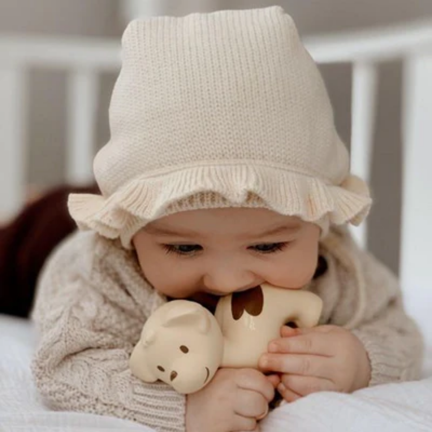 Tikiri juguete mordedor y de baño caucho natural modelo perrito