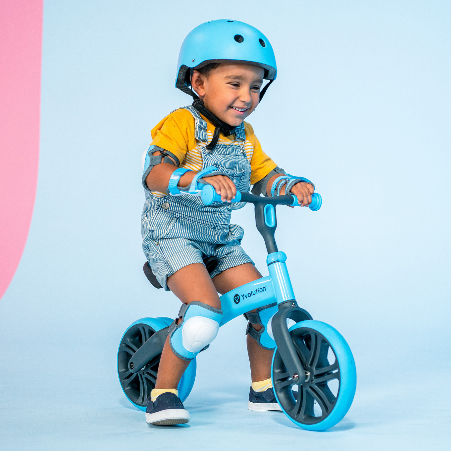 Yvolution set de coderas, rodilleras y muñequeras de seguridad - talla S, color azul