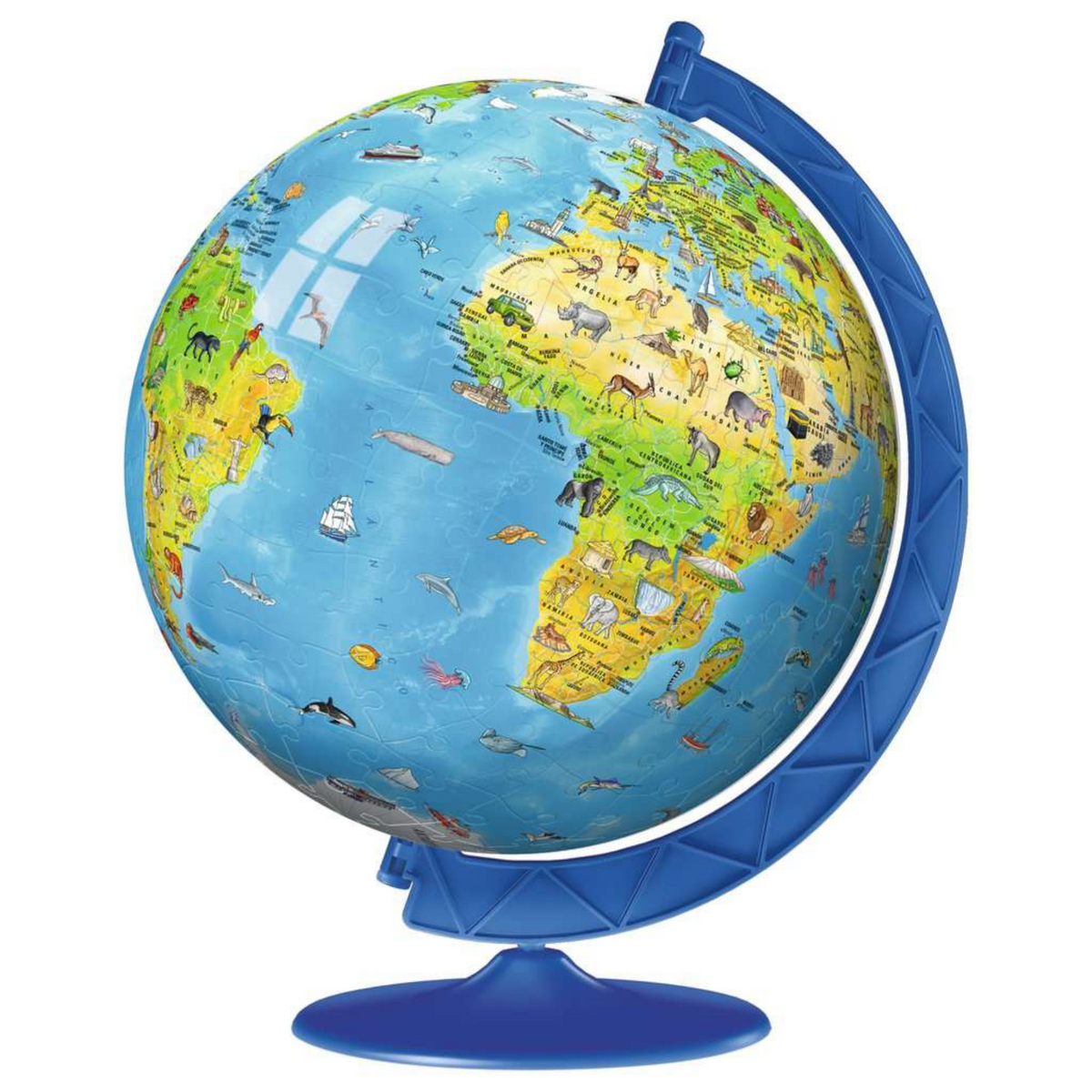 Rompecabezas 3D 180 pz mapamundi niños de Ravensburger
