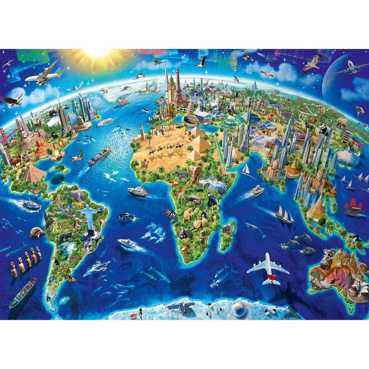 Rompecabezas XXL 200 pz monumentos del mundo de Ravensburger – vista 2