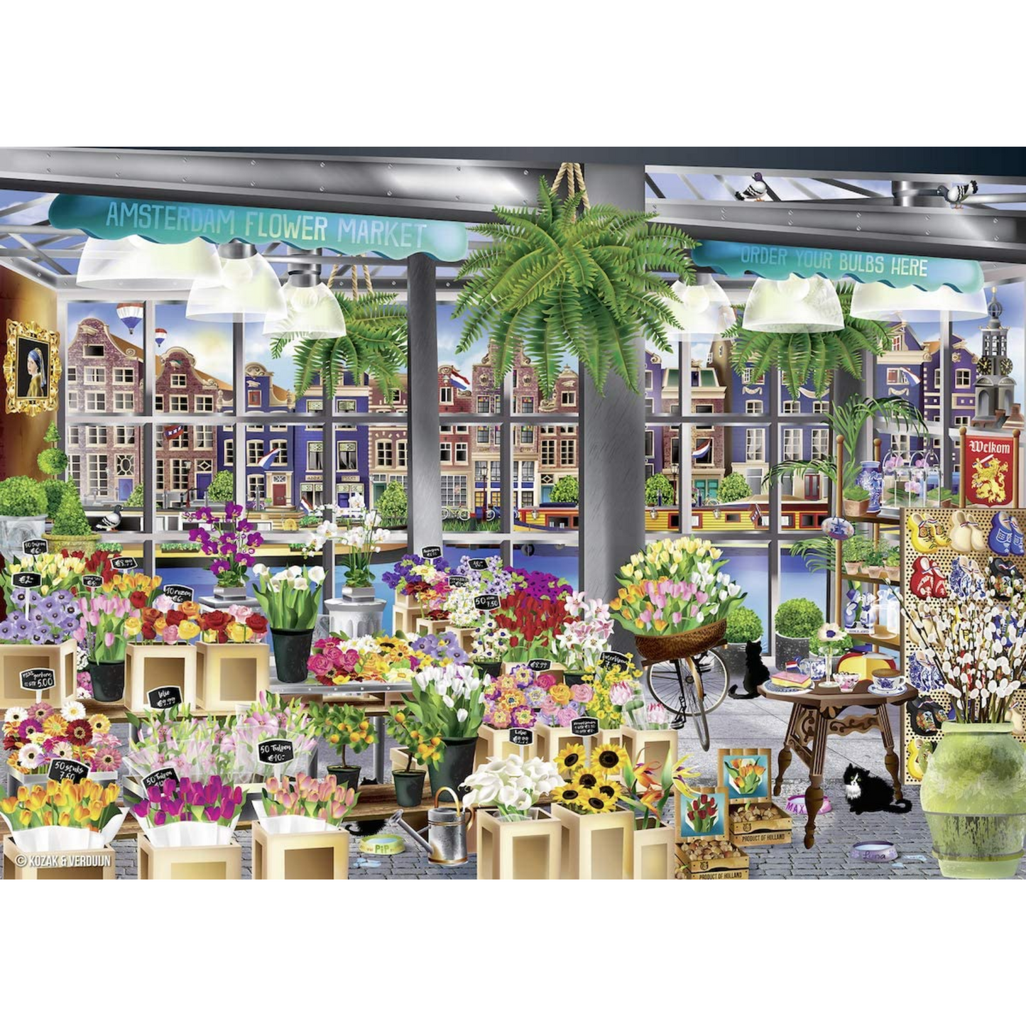 Rompecabezas 1000 pz mercado de flores Amsterdam