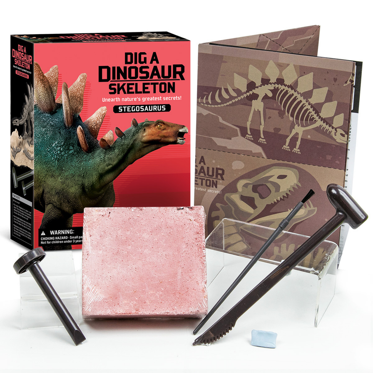 Excava y arma un esqueleto de stegosaurus