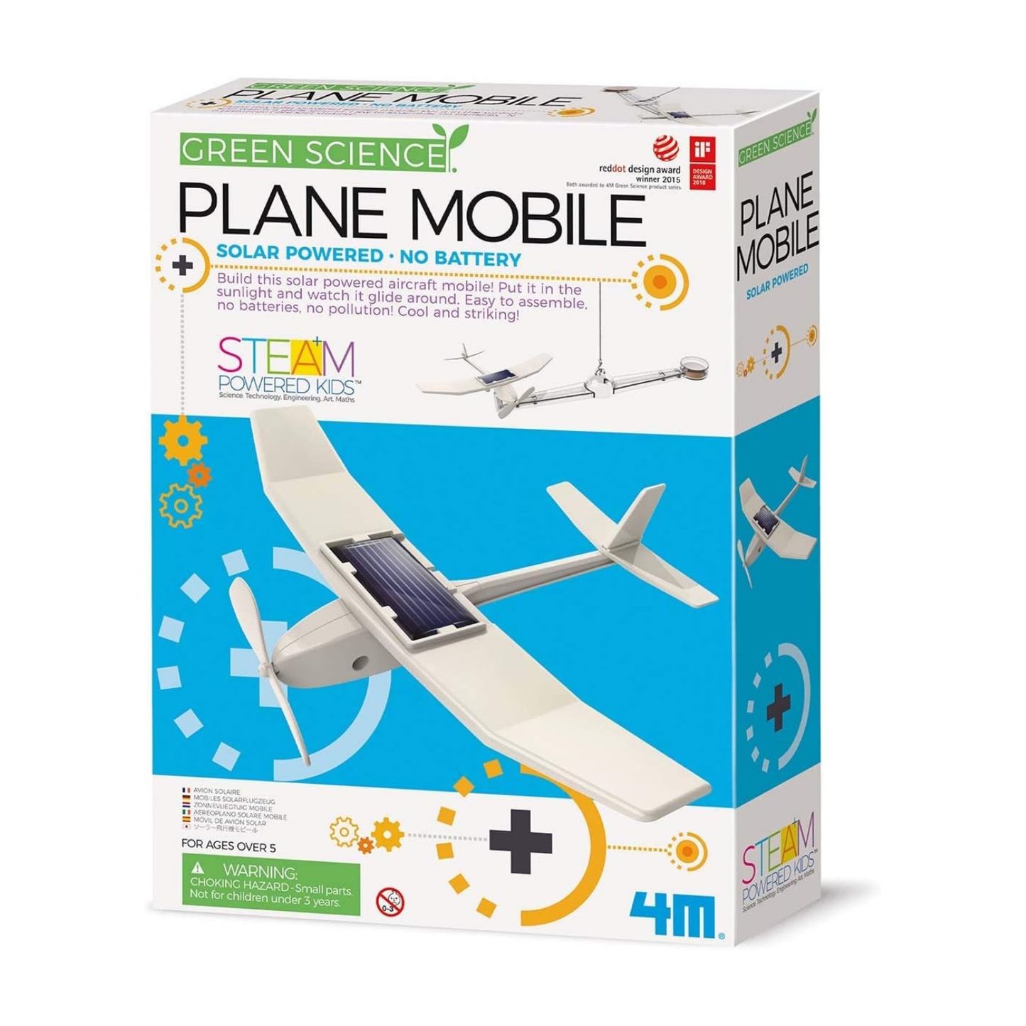 Set de robótica arma un avión de energía solar