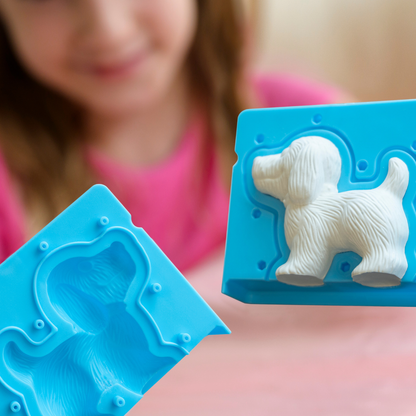Moldea y pinta figuras en 3D modelo perros DIY