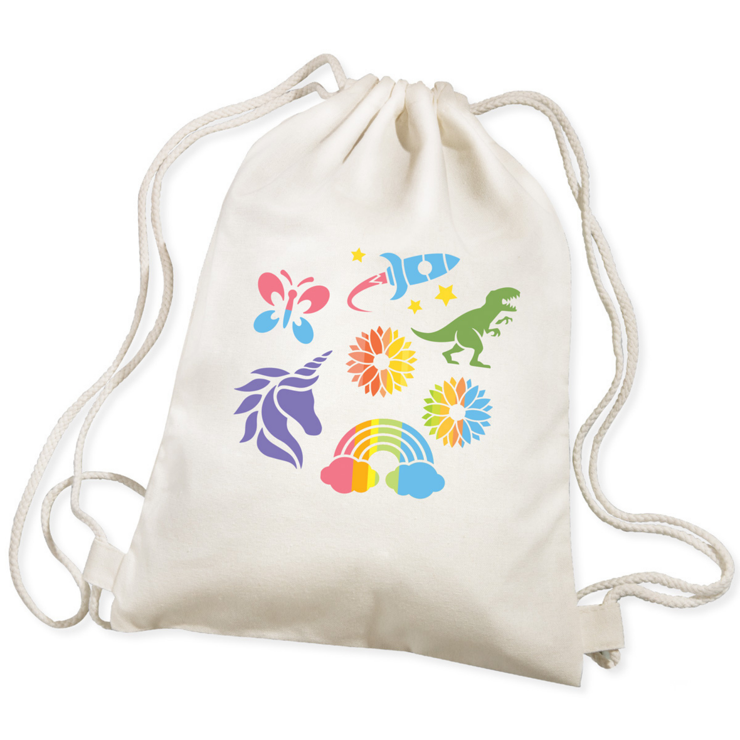 Set decora un mochila con plantillas