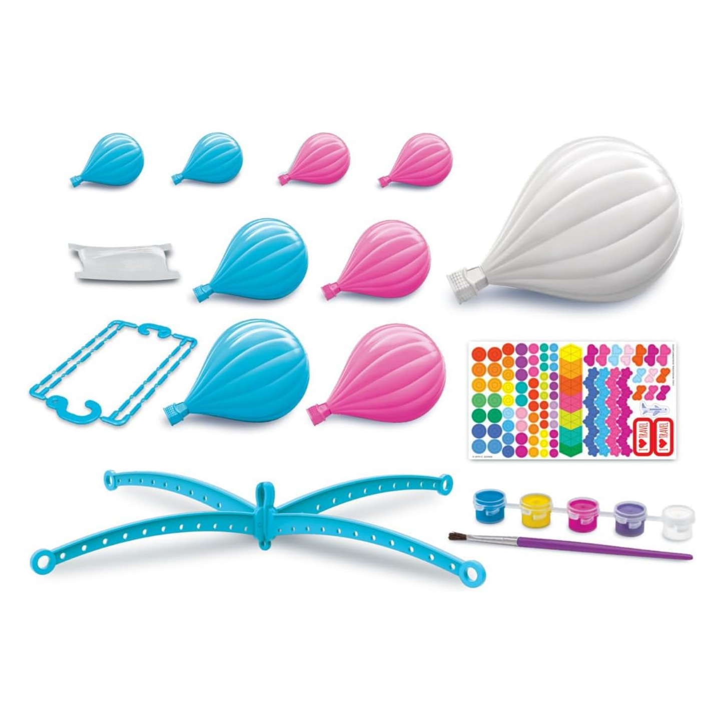 Set crea un móbil modelo globos aerostáticos DIY
