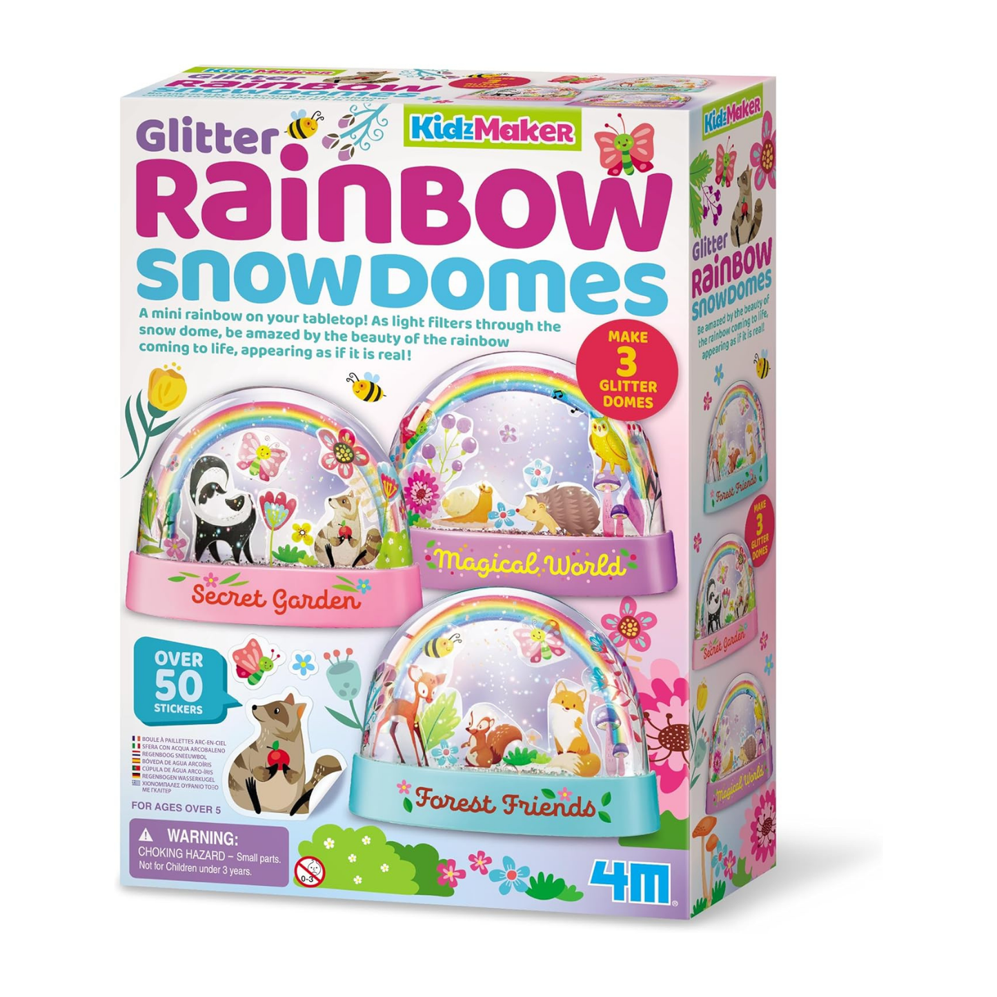 Set crea y decora domos de nieve modelo arcoiris brillante DIY