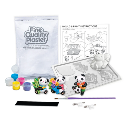 Moldea y pinta figuras modelo osos panda