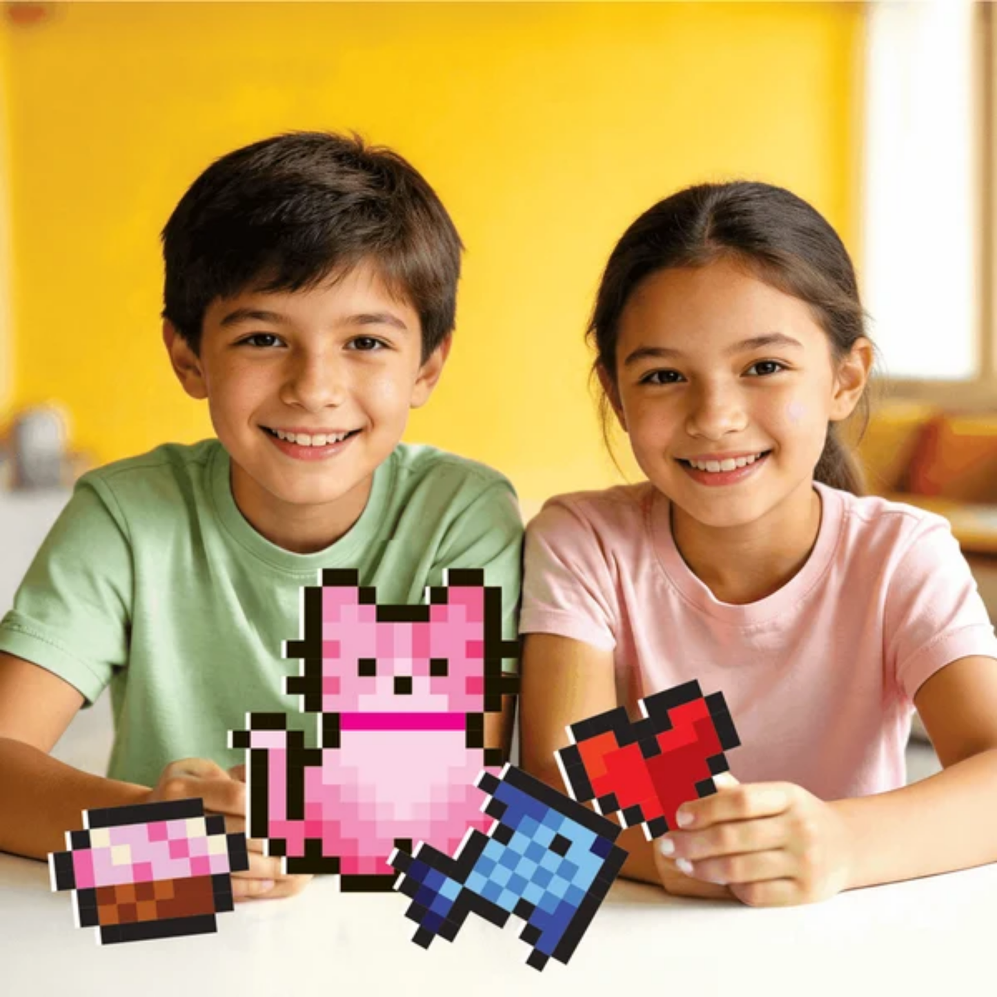 Set crea figuras con stickers modelo gato Pixoeasy