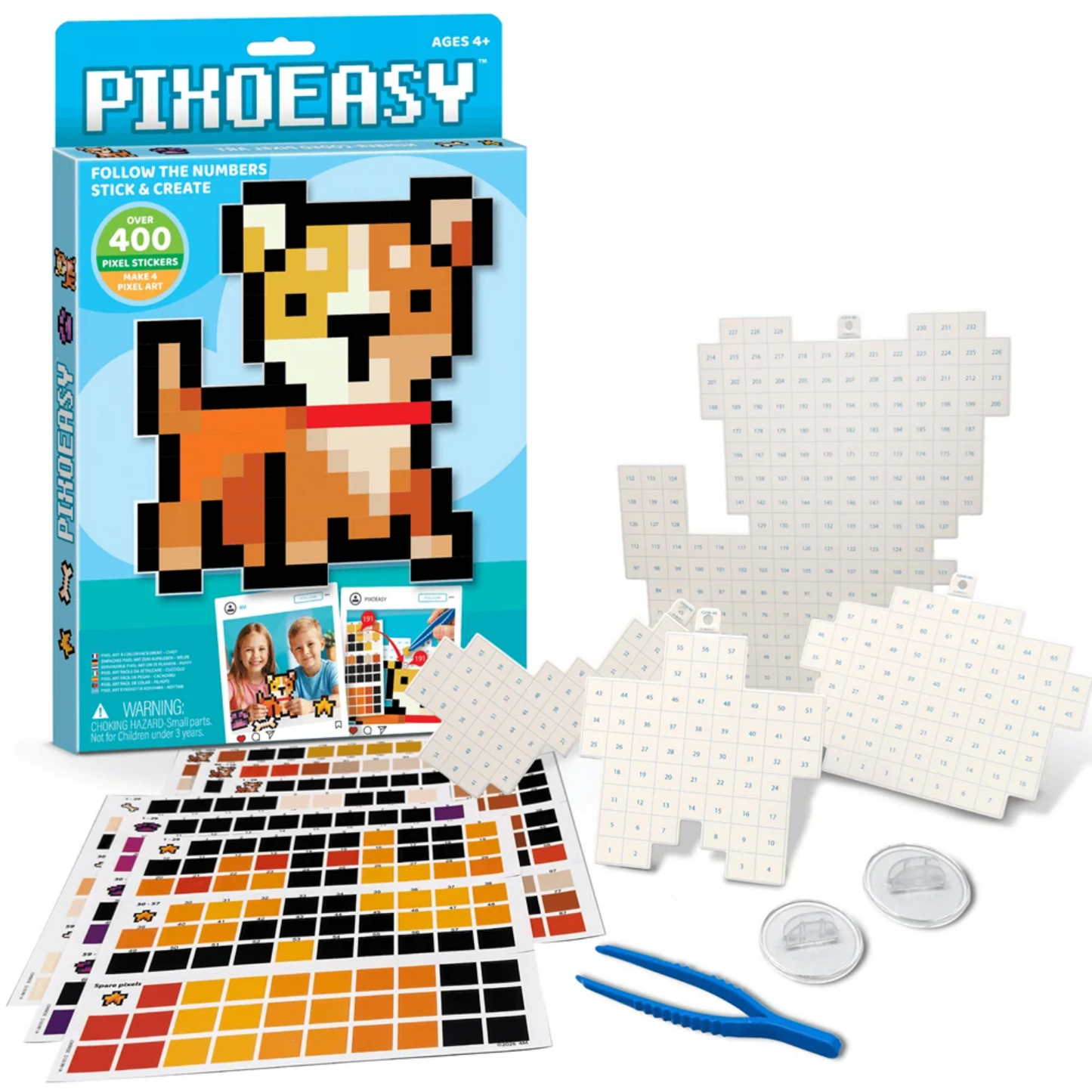 Set crea figuras con stickers modelo perro Pixoeasy