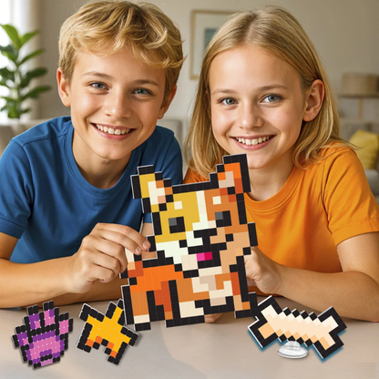 Set crea figuras con stickers modelo perro Pixoeasy