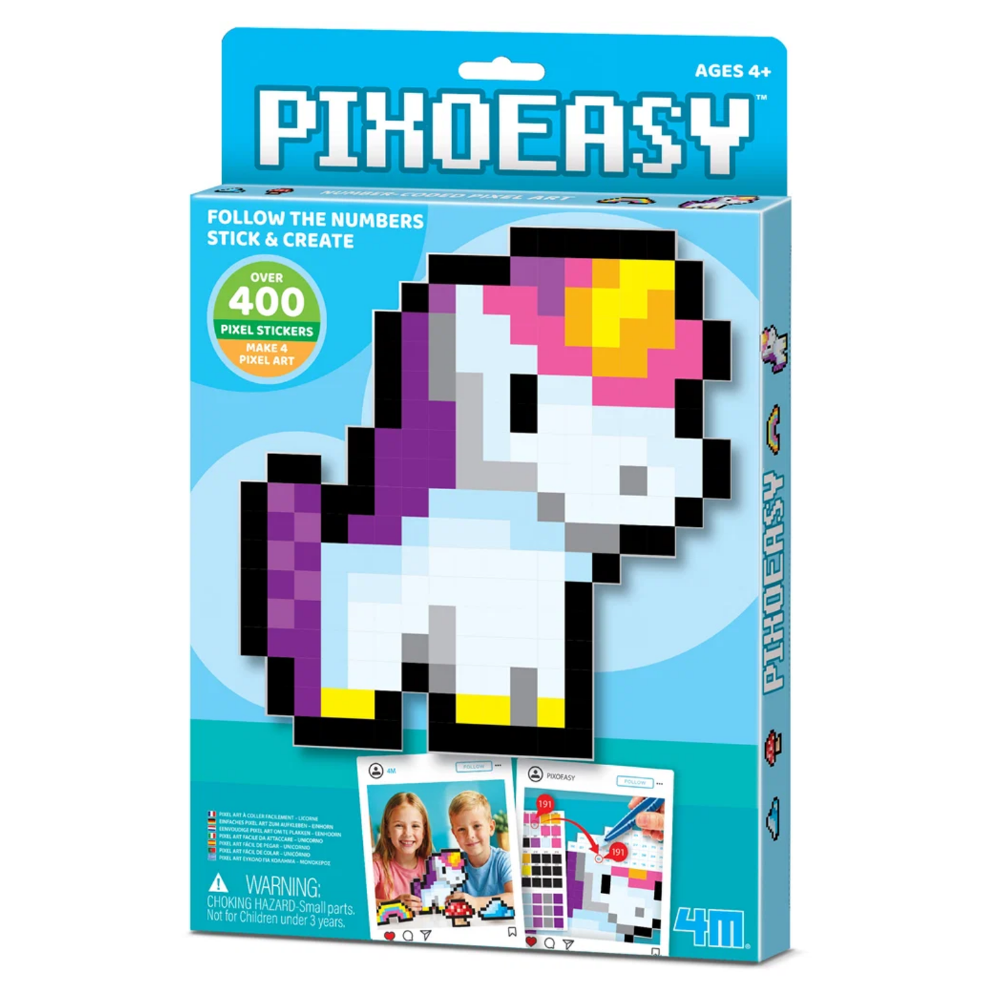Set crea figuras con stickers modelo unicornio Pixoeasy