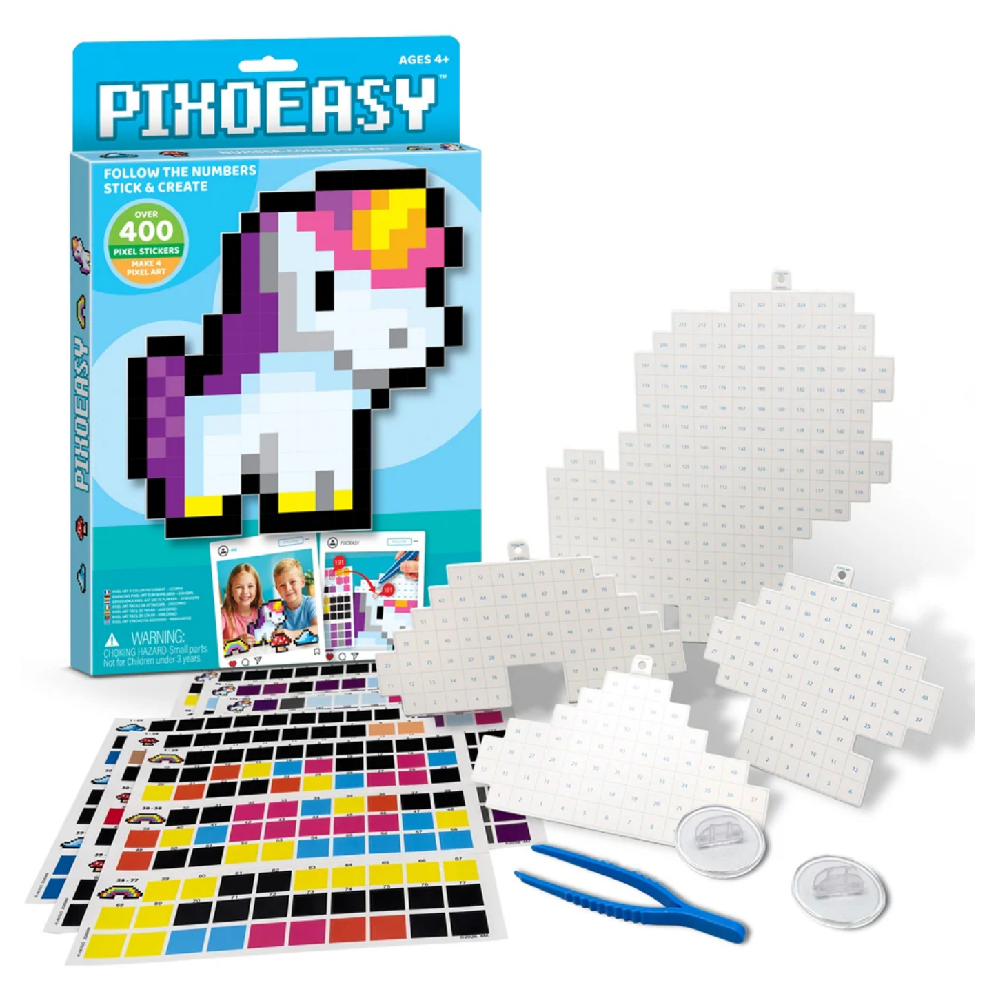 Set crea figuras con stickers modelo unicornio Pixoeasy