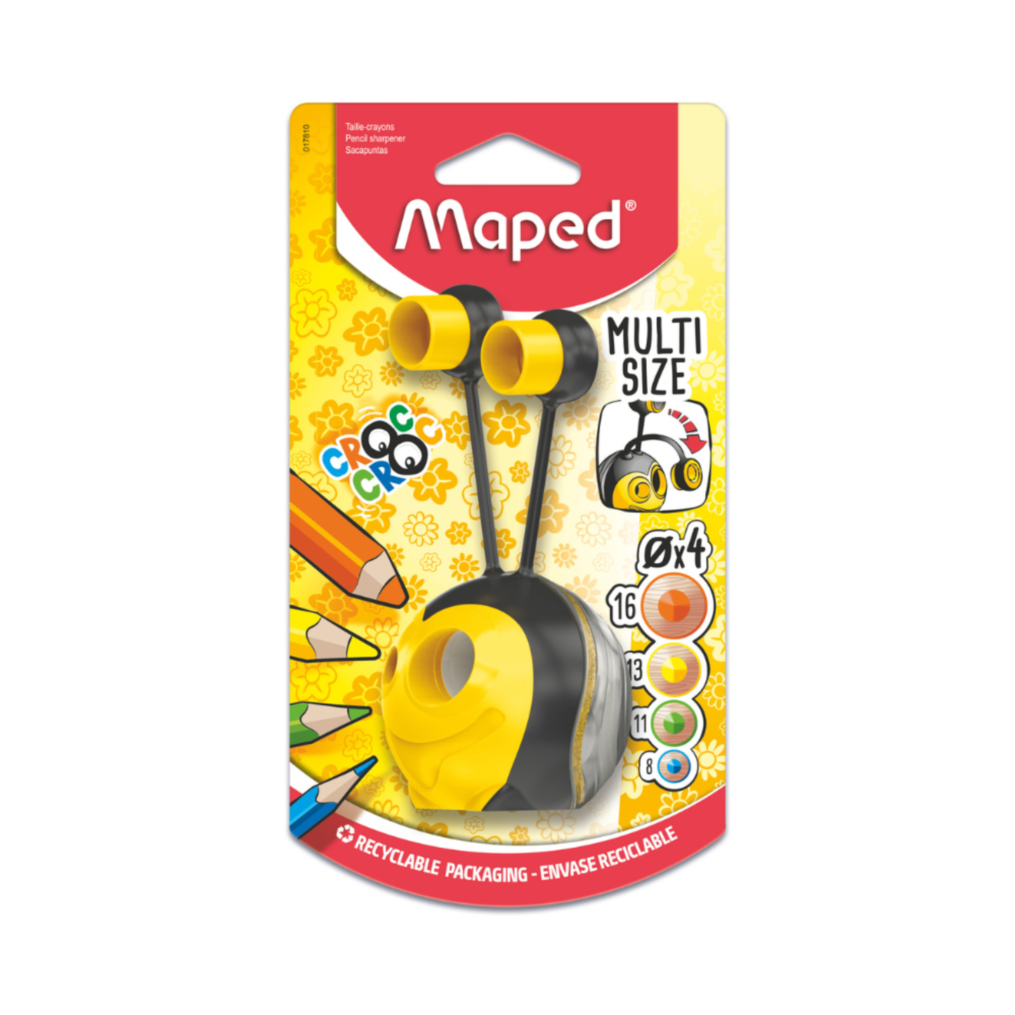 Maped tajador sacacpuntas croc croc universal multi tamaño modelo abejita