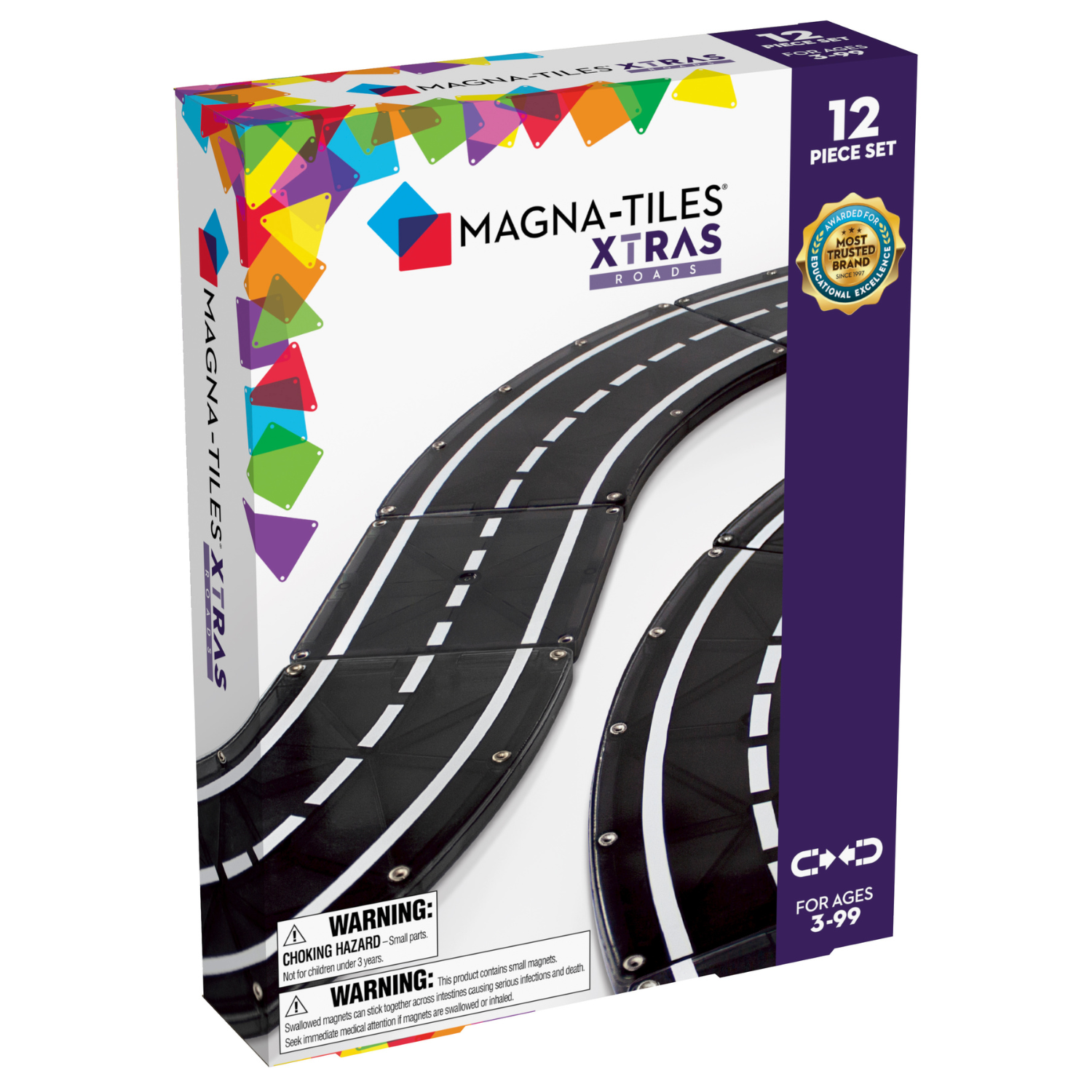 Magna Tiles Set magnético carriles 12 piezas imantadas