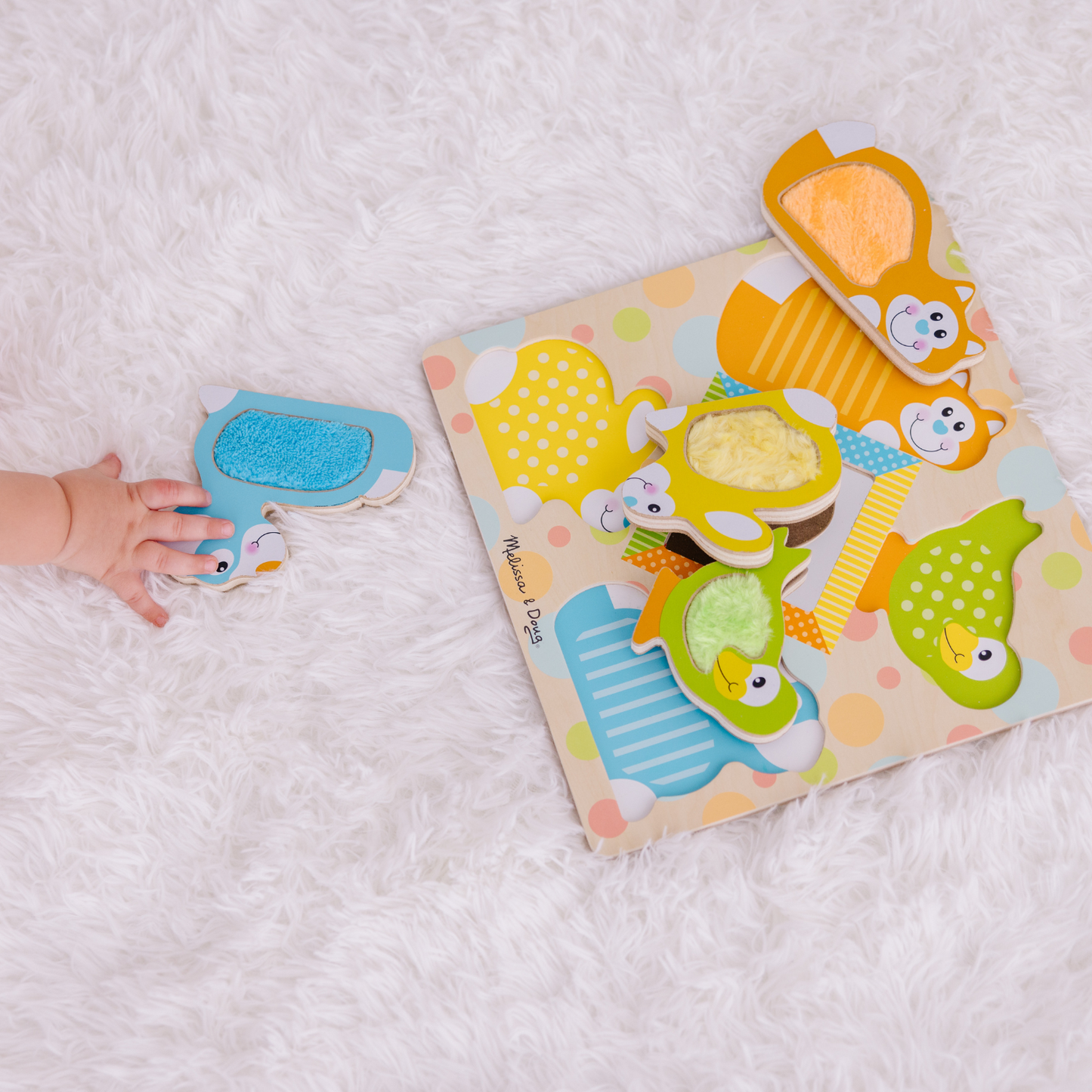 Rompecabezas de encaje chunky 4 piezas mascotas con texturas