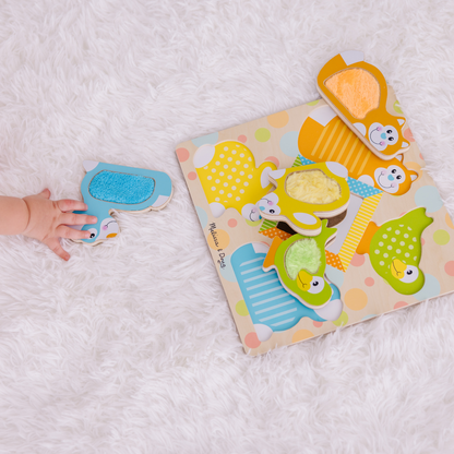 Rompecabezas de encaje chunky 4 piezas mascotas con texturas