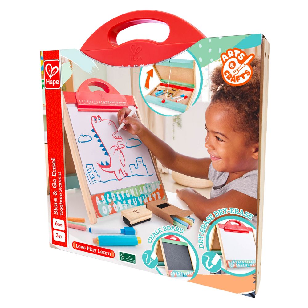 Pizarra para mesa doble cara tiza y plumón con accesorios 06 piezas Play Essentials