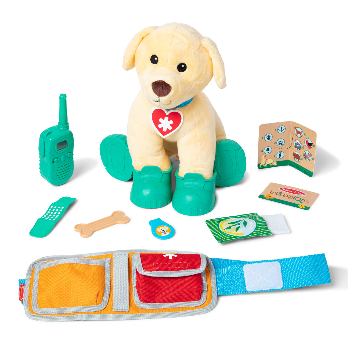 Perro peluche de rescate con accesorios
