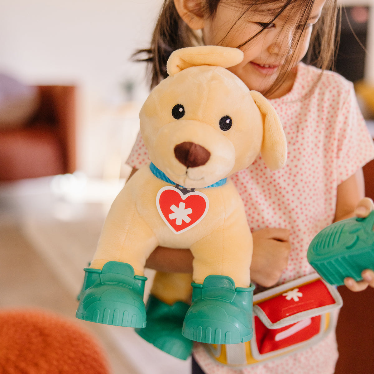 Perro peluche de rescate con accesorios