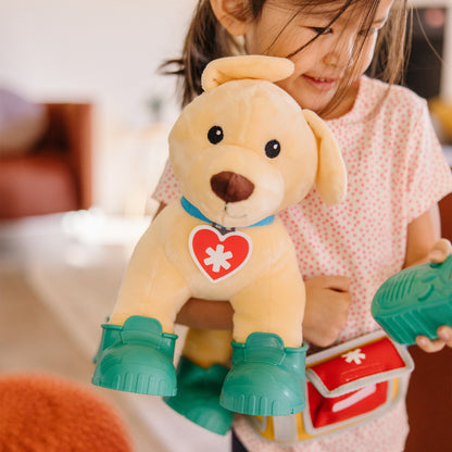 Perro peluche de rescate con accesorios