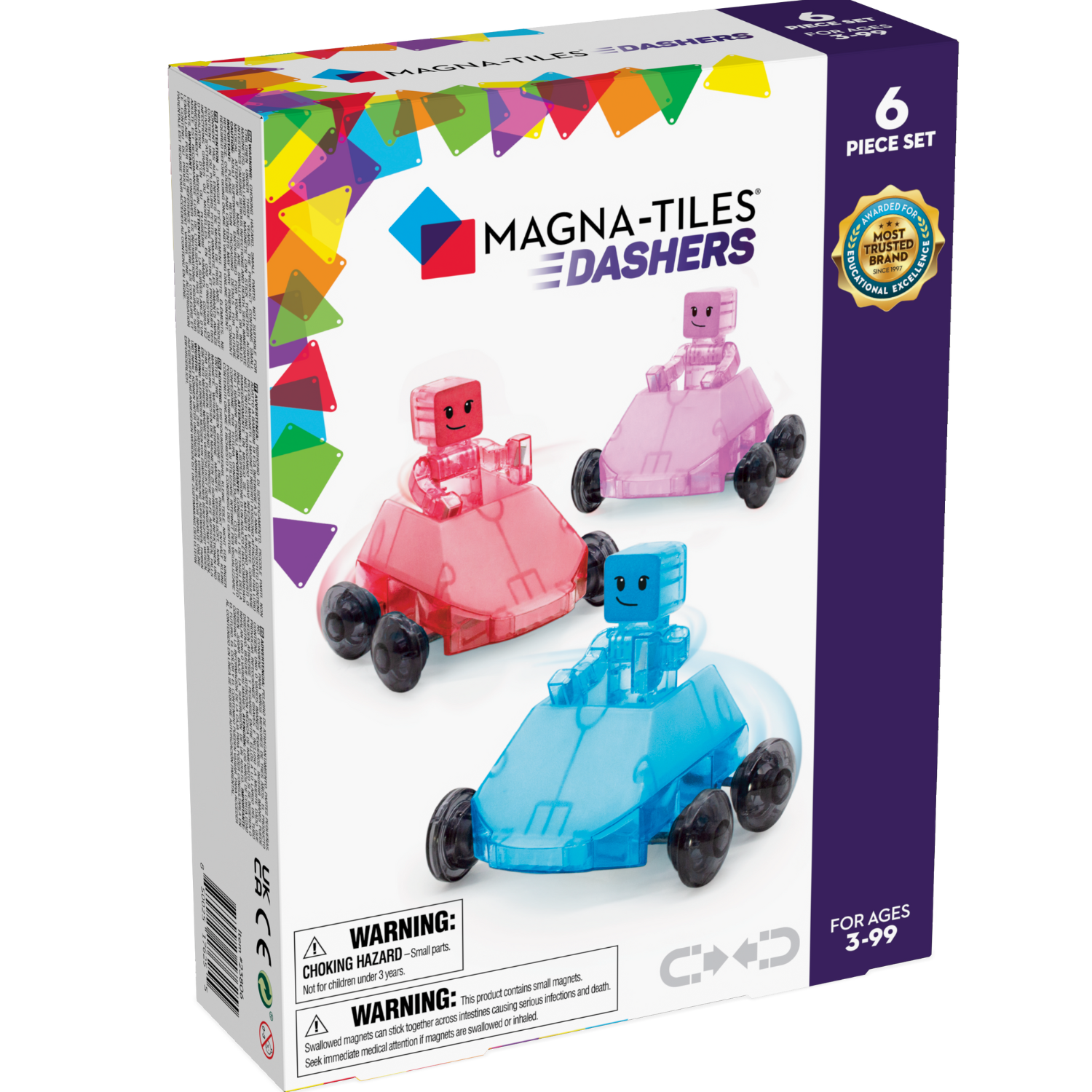 Magna Tiles Set magnético de autos y pilotos 06 piezas