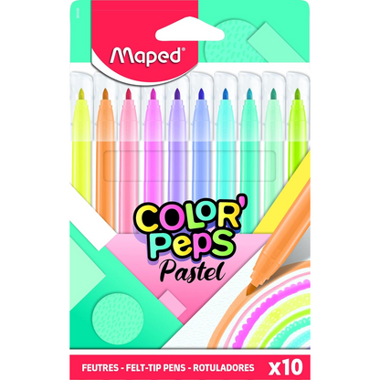 Maped plumones tonos pastel 10 unidades
