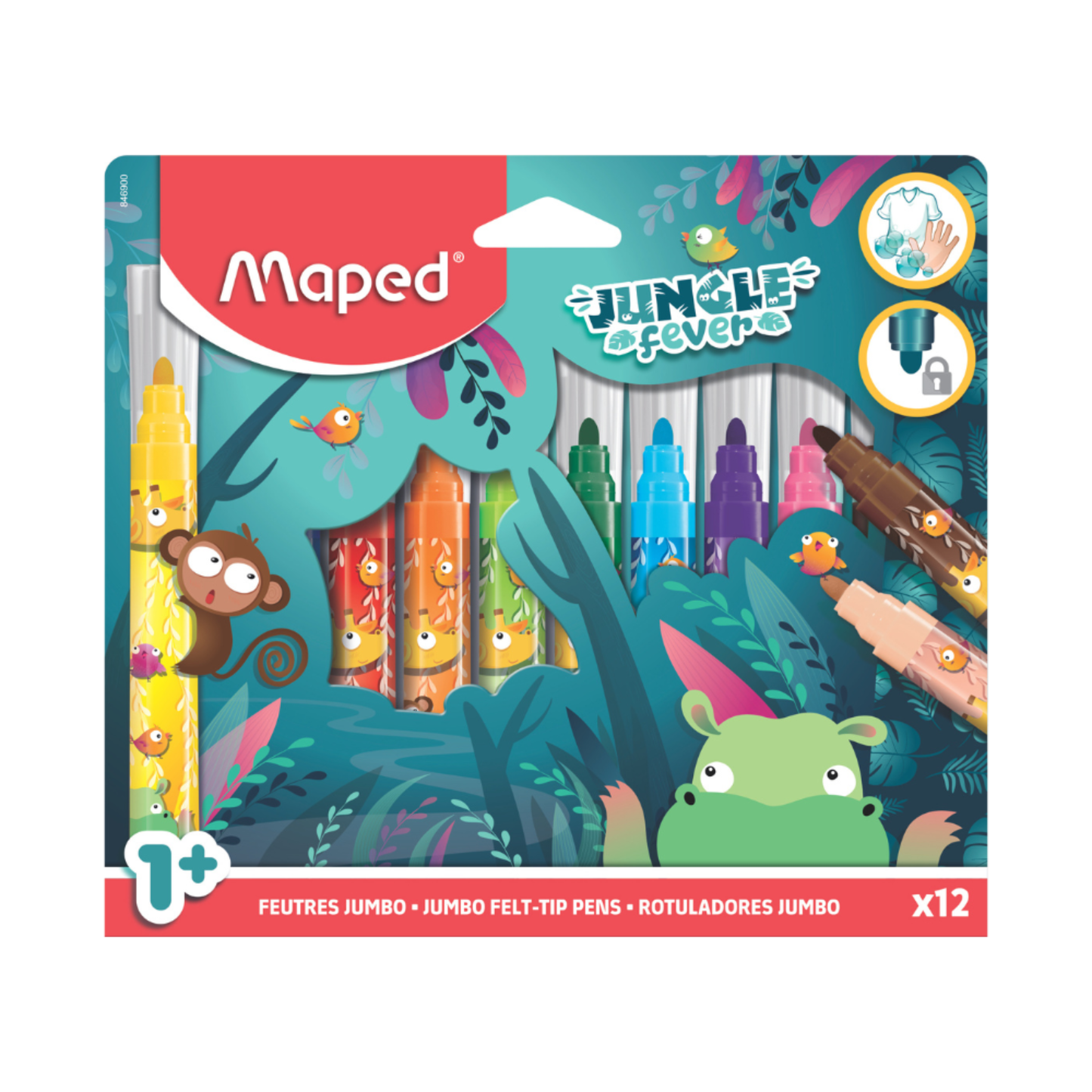 Maped plumones jumbo lavables Jungle Fever 12 unidades