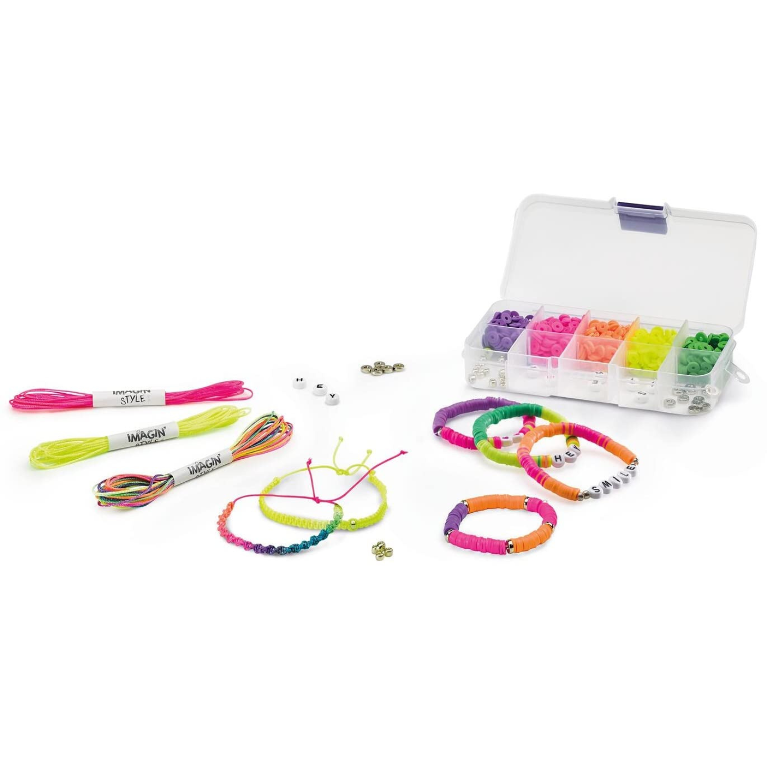 Maped crea pulseras trenzadas con cuentas ImaginStyle 14 modelos colores neón