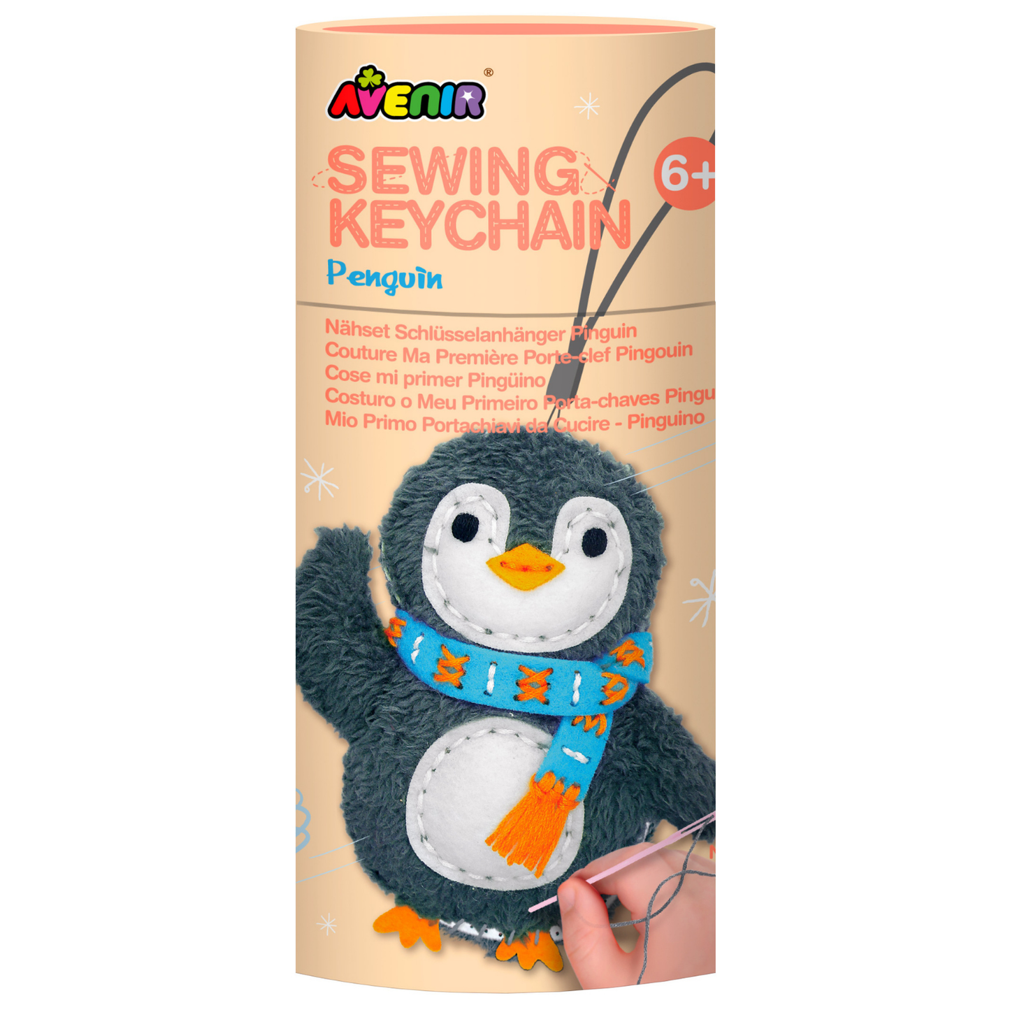 Set crea y cose tu propio llavero modelo pingüino DIY