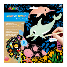 Hojas para raspar scratch art junior modelo animales marinos 08 piezas